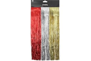 Toyland Packung mit 3 - Christmas Decorative Lametta Rot/Gold/Silber Lametta
