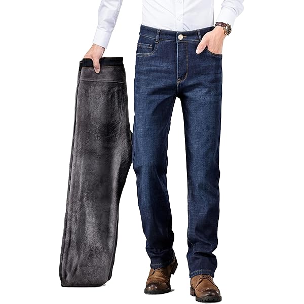 ziilay Gevoerde destroyed jeans voor heren – thermojeans met fleece warm stijlvol ripped patched denim comfortabele taps toelopende slim fit streetwear, 33W / 34L ziilay Gevoerde destroyed jeans voor heren – thermojeans met fleece warm stijlvol ripped patched denim comfortabele taps toelopende slim fit streetwear, 33W / 34L