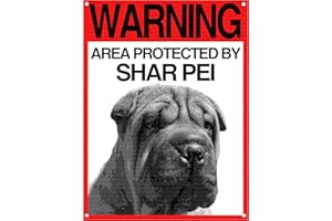 Lovelytiles Shar PEI Targa ATTENTI al Cane Cartello Warning Area Protected BY