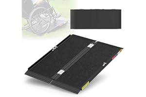 Nelyrho 3FT Folding Wheelchair Ramp – Quick-Lock Non-Slip Aluminum Handicap Ramp for Doorways & Home Steps, Portable Threshold Ramp, Black