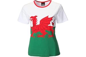 WELSHSUPERSTORE WELSH GIFTS Ladies Wales Flag Neoprene Short-Sleeved T-Shirt Top & Fitted Sheet