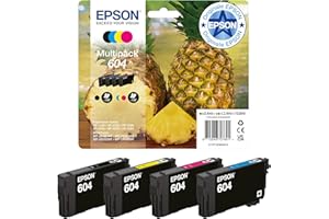 Epson 604 Serie Ananas - Cartucce per stampante getto d'inchiostro, Multipack 4 colori (Nero, Ciano, Magenta, Giallo), Formato STD, Stampe affidabili casa e ufficio, Confezione Retail