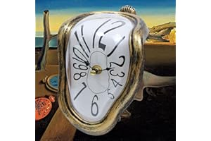 FAREVER Melting Clock, Salvador Dali Watch Melted Clock for Decorative Home Office Shelf Desk Table Funny Creative Gift, Arab Antique Gold
