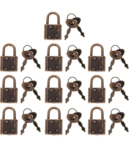 10 Pièces Mini Cadenas Vintage En Fer - Serrures Petites Avec Clés Pour Boîtes à Outils Et Bijoux
