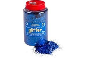ANTHONY PETERS Glitter | 400 Gram tub | Shaker lid for Easy Pouring | Arts and Crafts | Glitter Art | Blue