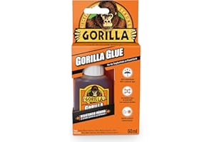Gorilla 1034200 - Gorilla Glue - Pegamento de Poliuretano - Resistente - Piedra - Cerámica - Madera - Resistente al agua - 60 ml