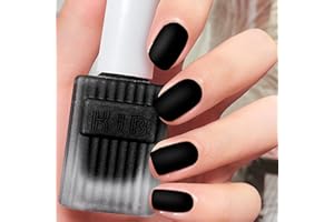MRCUVARYAS Schwarz Matte Nagellacke – Schnell Trocknend Ungiftig – Langanhaltender Wasserbasierter Nagellack für Frauen Nail Art Maniküre Kunst Ohne UV-Lampe, Regulärer Nagellack, 12ml (Black)