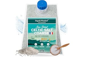 Organic Celtic Salt Coarse (500g) | MAGNESIUM RICH | 100% NATURAL | UNREFINED | Rich in 82+ Essential Minerals | Sun Dried | Hand-Harvested in France by Organic Wonders®