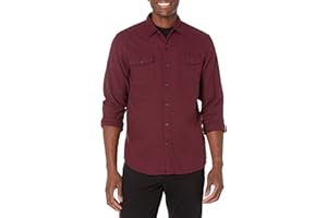 Amazon Essentials Men's Flannel Shirts, Long-Sleeve, Slim-Fit, Two-Pocket, Plaid