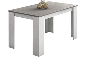 duehome Mesa Comedor, Mesa Fija, Modelo Berta, Acabado Andersen Pino y Gris, Medidas: 140 cm (Largo) x 80 cm (Ancho) x 75 cm (Alto)