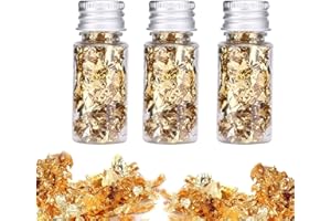 FAMIDIQGO 3 Flasche Multifunktions Goldfolie Dekorfolienpapier für Dessert Kuchen Backen Schokolade Dekorfolie DIY Künstlerbedarf - Gold, 30ml/Flasche