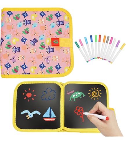 Lavagnetta Portatile Per Bambini - Libro Da Disegno Cancellabile Con 12 Penne Colorate - Foto 11