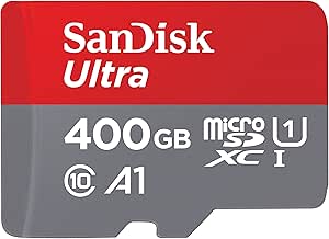 SanDisk Ultra 400GB MicroSDXC Speicherkarte + SD-Adapter mit A1 App-Leistung bis zu 100 MB/s, Klasse 10, U1