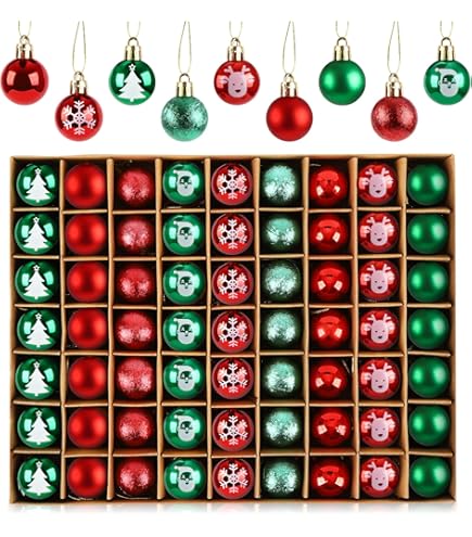 Kerstballen set rood met slinger plastic (set 32 stuks