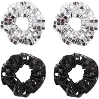 StyleBREAKER Damen Scrunchie Haargummi XXL – Mit Metallfeder-Print, Weinrot, 12 Cm Durchmesser