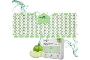 Uri-Fresh Trough Urinal Screen & Deodorizer - Reduce Splash Mats with Long-Lasting Fragrance for Men’s Office & Home Bathroom Fixtures - Apple Scent (3 Pack with Gloves)