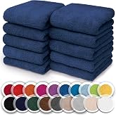 NatureMark Set of 10 Terry Towels for Face and Hands &ndash; 100% Cotton, Soft and Absorbent &ndash; 30 &times; 30 cm, Navy Blue
