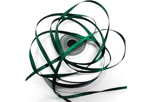 CaPiSo 100m Satinband 3mm Schleifenband Geschenkband Dekoband Satin Hochzeit Weihnachten Weihnachtsband (Dunkelgrün)