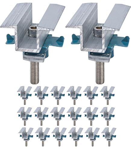 Uxcell Set Of 4 Solar Panel Mount Mid Clamps, 45mm Aluminum Solar Mid Clamp Solar Panel System Install For Pv System 019457e6 8fba 4629 Aa54 87c0571522f1.6095e086e55112b9832c8aa0cee9cf7f - View #3