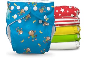 Charlie banana Circus ibrido All-in-One pannolini con dodici inserti riutilizzabili, misura 1, pezzi