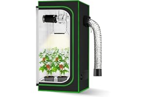 MELONFARM 2x2 Grow Tent 24"x24"x48''Reflective 600D Mylar Hydroponic with Observation Window, Floor Tray and Tool Bag for Indoor Plant Growing