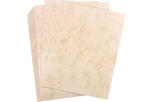 ewtshop® Carton marbré, qualité 200 g/m² de haute qualité, beige, DIN A4, 50 feuilles, motif sur les deux faces
