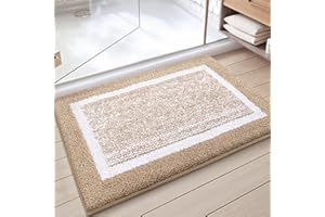 COLOR&GEOMETRY Color G Tapis de Bain Antidérapant, Tapis Salle de Bain Moelleux en Microfibre, Tapis de Douche Absorbant Lavable en Machine, 40 x 60 cm, Khaki