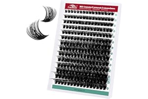 FADVAN Ciglia Finte Ciuffetti - 280pcs Extension Ciglia Fai Da Te Curvatura D Ciglia Naturali - Ciglissime Press E Go (100P-0.07D, Mix 8-16mm)