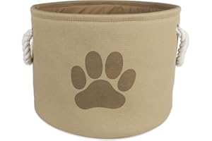 Bone Dry Pet Storage Collection Contenedor Plegable, Poliéster, marrón Topo, S Round