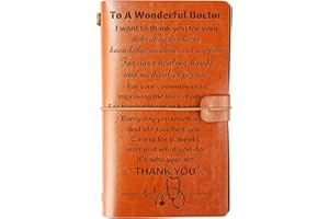 Skexiod Unique Doctor Gifts for Men Women - 140 Page Refillable Leather Journal To A Wonderful Doctor Gifts for Him Her Christmas Thanksgiving Day Birthday Retirement Gifts for Doctor