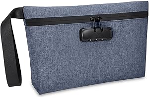 Ankilo Money Bag with Lock, Security Smell Proof Bag for Cash,Men & Women's Locking Accessories Pouch for Travel, Bank Deposits, Wallet, Medicine, Phone and Credit Cards