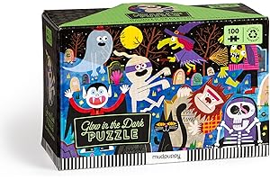 MUDPUPPY Haunted Graveyard 100 Piece Glow in the Dark Puzzle