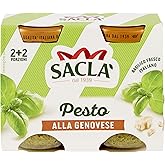 Saclà, Pesto alla Genovese Duo, Condimento per Pasta e per Arricchire i Tuoi Piatti, con Basilico Fresco Italiano, Vaso Vetro