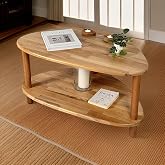 Soren Coffee Table - Modern Coffee Table with Solid Wood Two Shelves