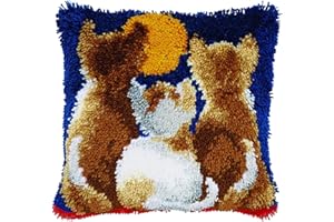 ROCKY&CHAO Myriad Choices DIY Latch Hook Kits 3D estéreo Bordado Kit de Bordado Hecho a Mano de Almohada de Felpa Kit para Hacer los Decoraciones y Regalos de Felpa Animal Picture(BZ-233)