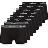 FM London Pack of 4/8 Men's Boxer Shorts, Elastic Waist, Soft
