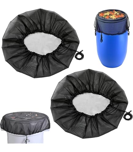 Filet Pour Citerne De Pluie 95cm - Lot De 6 Housses Avec Cordon De Serrage Anti-Feuilles Et Moustiques