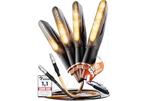 ‎BINEGO Binego® 4x LED Blinker Motorrad E Geprüft mit Lauflicht LED + Lastwiderstände | Universelle Mini Blinker Moped Zubehör | StVZO konform