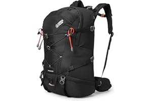 Terra Peak Flex 40 Mochila de senderismo 40L grande con ventilación en la espalda, sistema de hidratación y cubierta para la lluvia - mochila de senderismo hecha de poliéster transpirable 3D Air Mesh