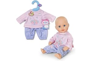 BABY born Jogginganzug - Puppenanzug mit rosa Langarm-Shirt & lila Hose - Hochwertige Puppenbekleidung - Puppenzubehör für Puppen der Größe 36 cm