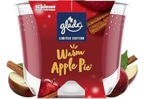 Glade Langanhaltende Duftkerze im Glas, Warm Apple Pie, bis zu 39 Stunden Brenndauer, 4er Pack (4x224 g)