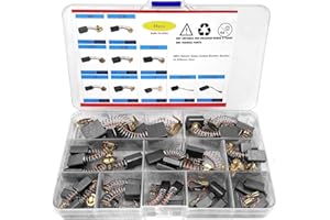 Riloventa Escobillas Motor Electrico de Arranque, 40Pcs 10 Tamaños Escobillas de Carbon, Motor Eléctrico Cepillos, Escobillas de Carbón para Motores Electricos para Cepilladora Eléctrica Lijadora