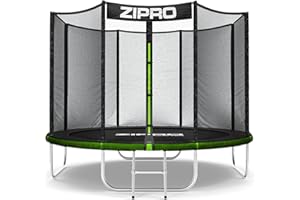 ZIPRO JumpPro OUT Trampolino da Giardino, Trampolino per Bambini, con Rete Esterna, Resistente, Protezione UV, Montaggio Facile, Portata 100-150 kg, Ø 183/252/312/374/435/496 cm