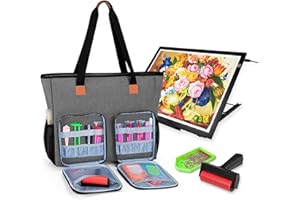 Luxja Custodia da Trasporto per Tavoletta Luminosa A3 e Accessori per Pittura Diamantata, Borsa di Stoccaggio per Strumenti di Pittura