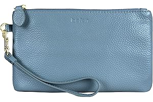 befen Wristlet Clutch Wallet Purse for Women, Genuine Leather Wristlet Purses and Handbags Card Holder Cash Organizer Ladies Soft Clutch Bags with Wrist Strap