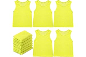 Sintege 12 Stück Nylon Mesh Trainingswesten Team Markierungshemden Training Leibchen für Kinder Jugendliche Sport Basketball Fußball Volleyball