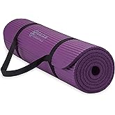 Gaiam Essentials Kalın Yoga Minderi Fitness ve Egzersiz Minderi Kolay Sıkmalı Yoga Minderi Taşıyıcı Kayış, 183 cm U x 61 cm G