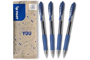 Pilot - Opakowanie 4 długopisów żelowych G2 - Długopis żelowy z mechanizmem automatycznym - Wykonana z plastiku z recyklingu - Średnia końcówka - 4 Niebieskie