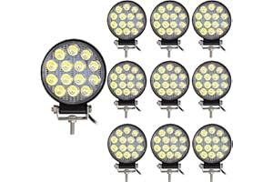 ‎RIGIDON RIGIDON 10 Pcs Auto rund scheinwerfer, 4 Zoll 10cm 42W Spot Strahler offroad beleuchtung für Auto SUV ATV, Traktor, LKW, 4x4, 6000K led nebelscheinwerfer, led arbeitsscheinwerfer, led arbeitslicht