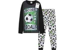 CityComfort Schlafanzug Jungen Lang Weich Pyjama Set mit Coolen Designs Gamer Order Fussball Lounge Wear Geschenke Jungs Teens
